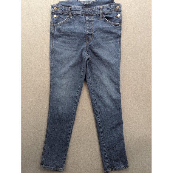 Universal Thread Overalls Womens 8 Blue Denim Bib Adjustable Straps Stretch - Picture 3 of 16